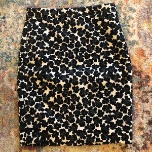 Black floral pencil skirt